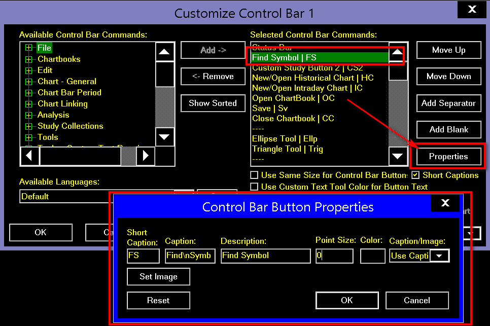 Control Bar - Sierra Chart